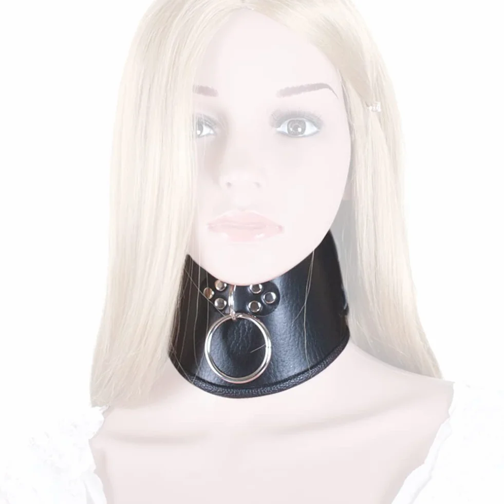 Roluck Collier en cuir avec anneau torique SM Choker Punk