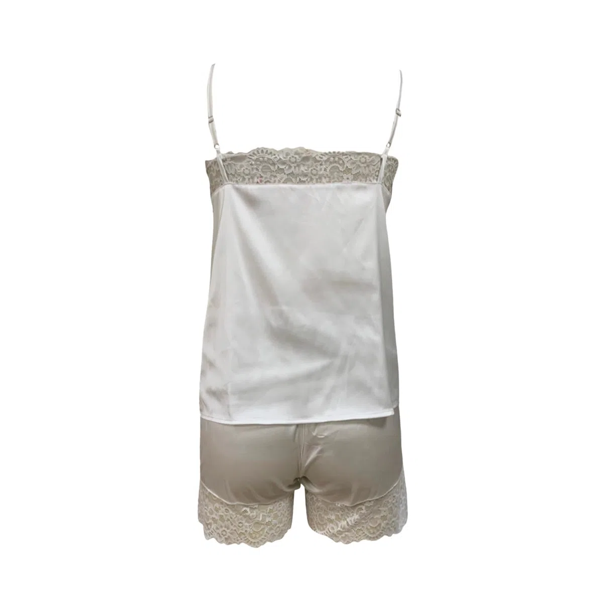 Femmes Ensemble Pyjama Sexy en Dentelle 2 Pcs Vêtements de Maison Lingerie Satin de Soie 2 Pièces Short et Caraco Costume Nuisette Set Vêtement De Nuit Classique Ensembles