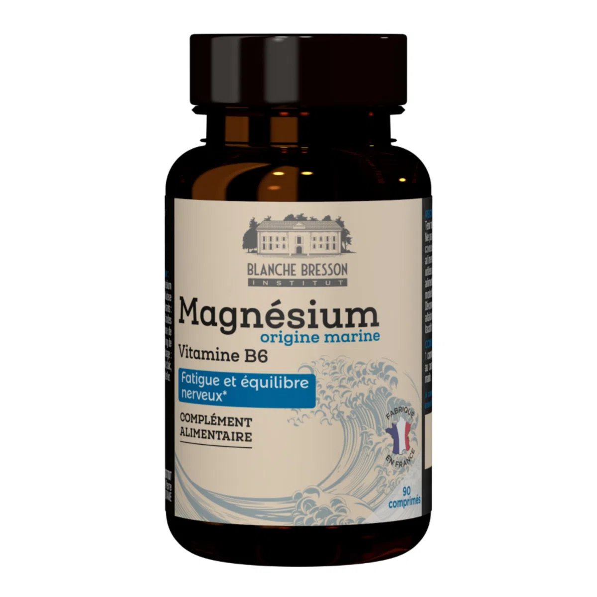 BLANCHE BRESSON - Magnésium Marin 300 mg renforcé en Vitamine B6 - Contre la Fatigue et le Stress, Relaxation, Energie, Détente - Origine Marine - 90 Gélules - Cure de 90 jours - Fabriqué en France