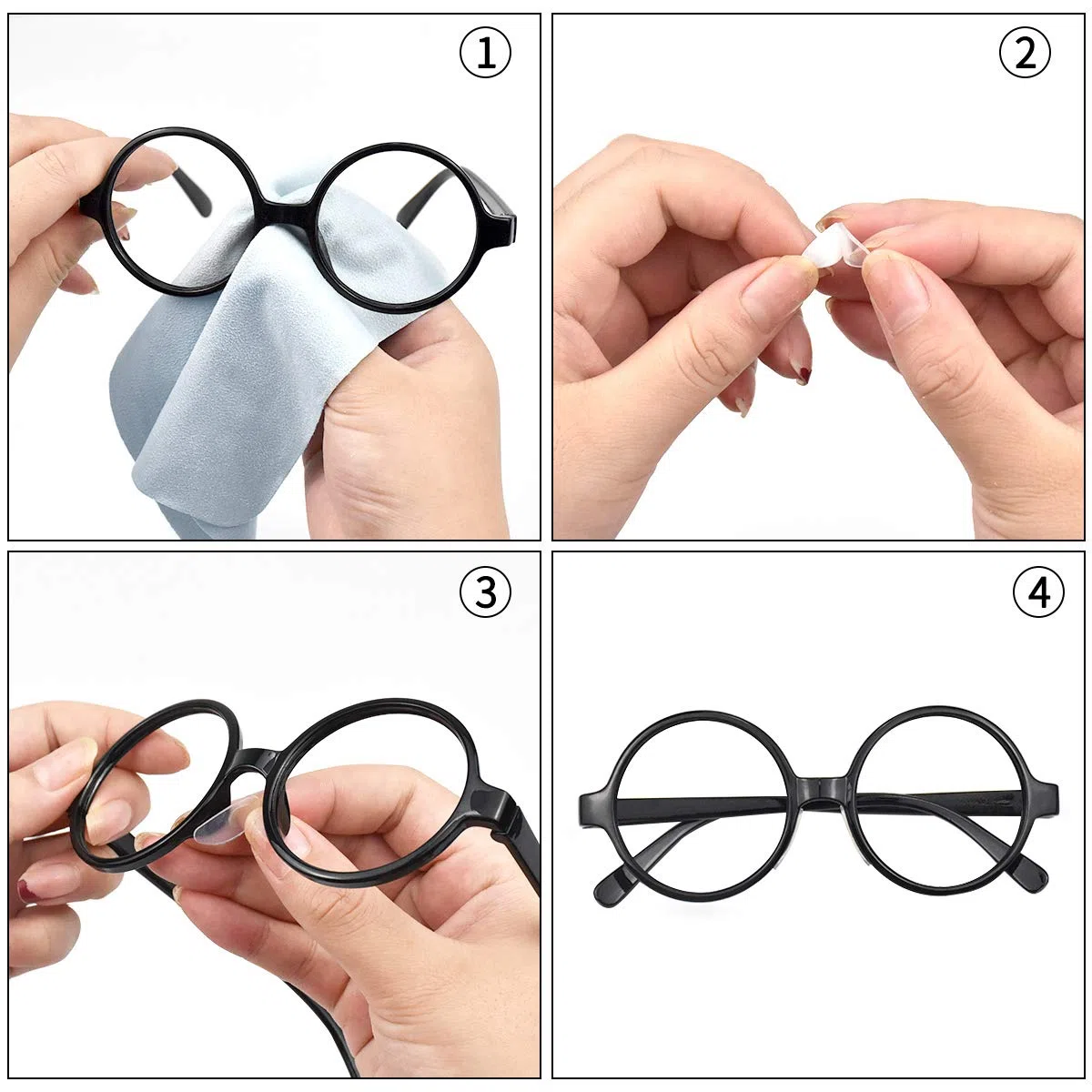 20 Paires Plaquettes de Nez en Silicone, Adhésif Plaquett Lunette, Protection Nez Antidérapant pour Lunettes et Lunettes de Soleil, Transparent