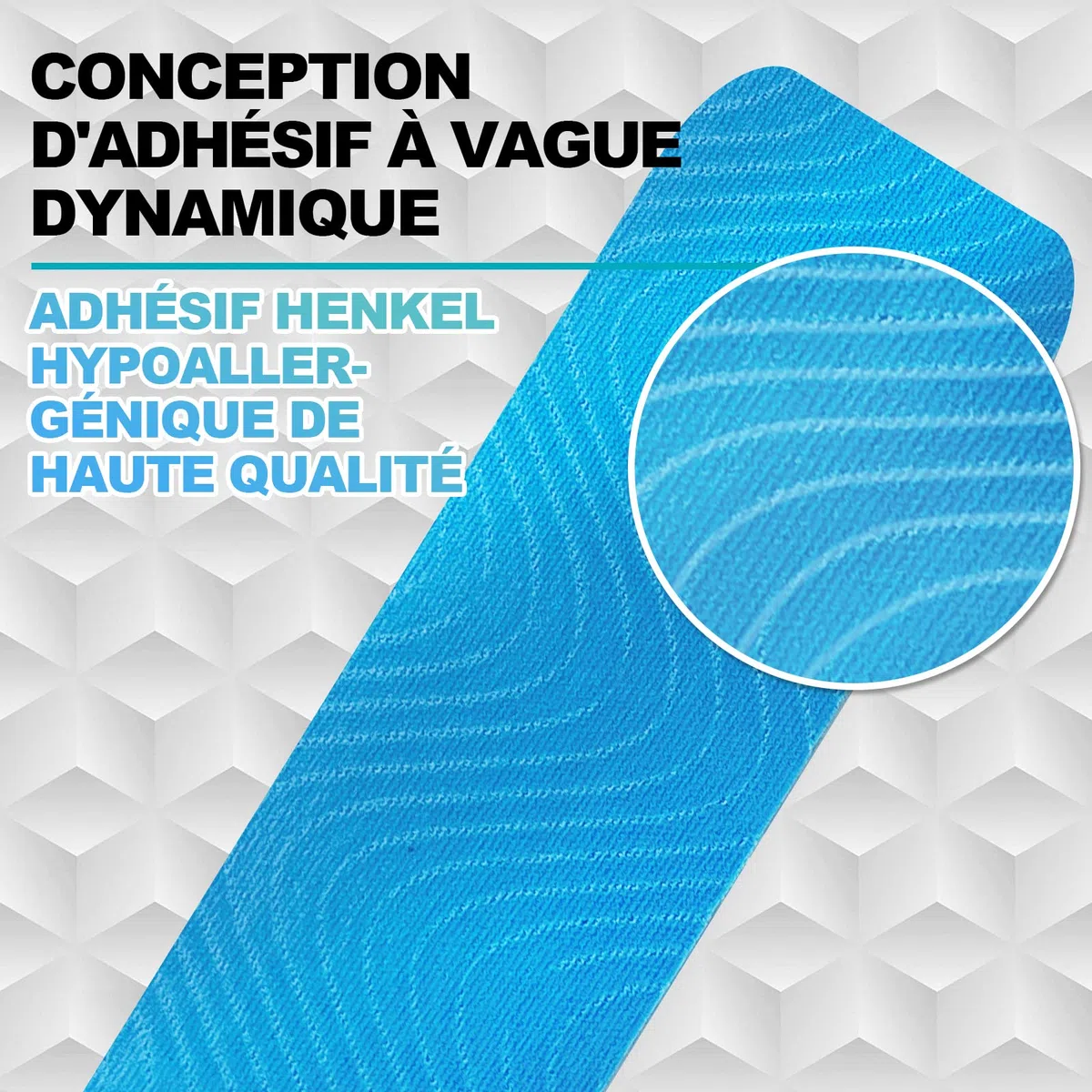 Kinesiotape,Strap Body Tape Bandes de Kinésiologie 5m x 5cm Soutien musculaire Soulager la douleur Ruban Adhésif Résistant à l'eau | Optimal pour le Sport