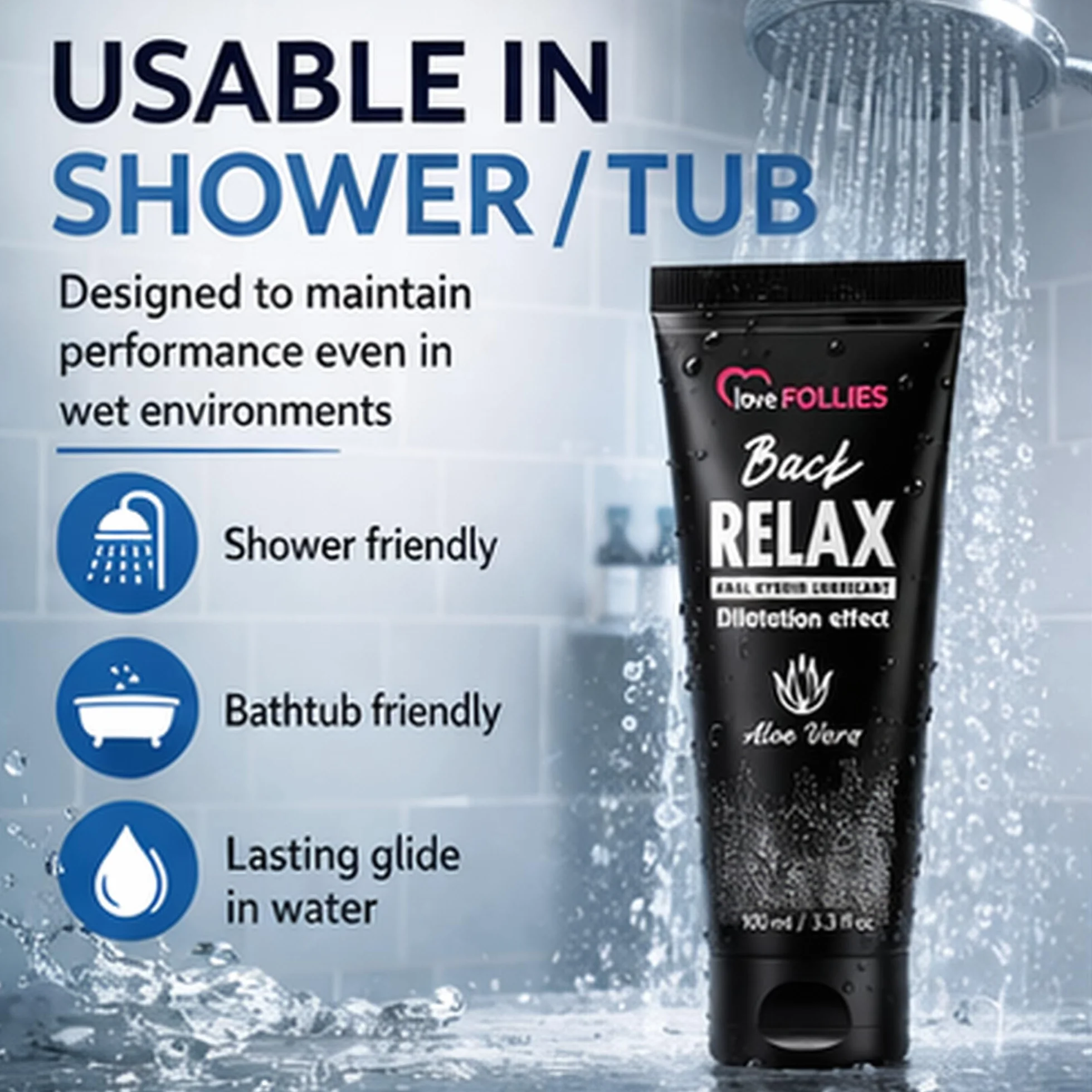back relax Lubrifiant Anus Dilatant Relaxant à la Aloe Vera avec anesthésique- lubrifiant intime a l'eau et de silicone Hybride 100 ml