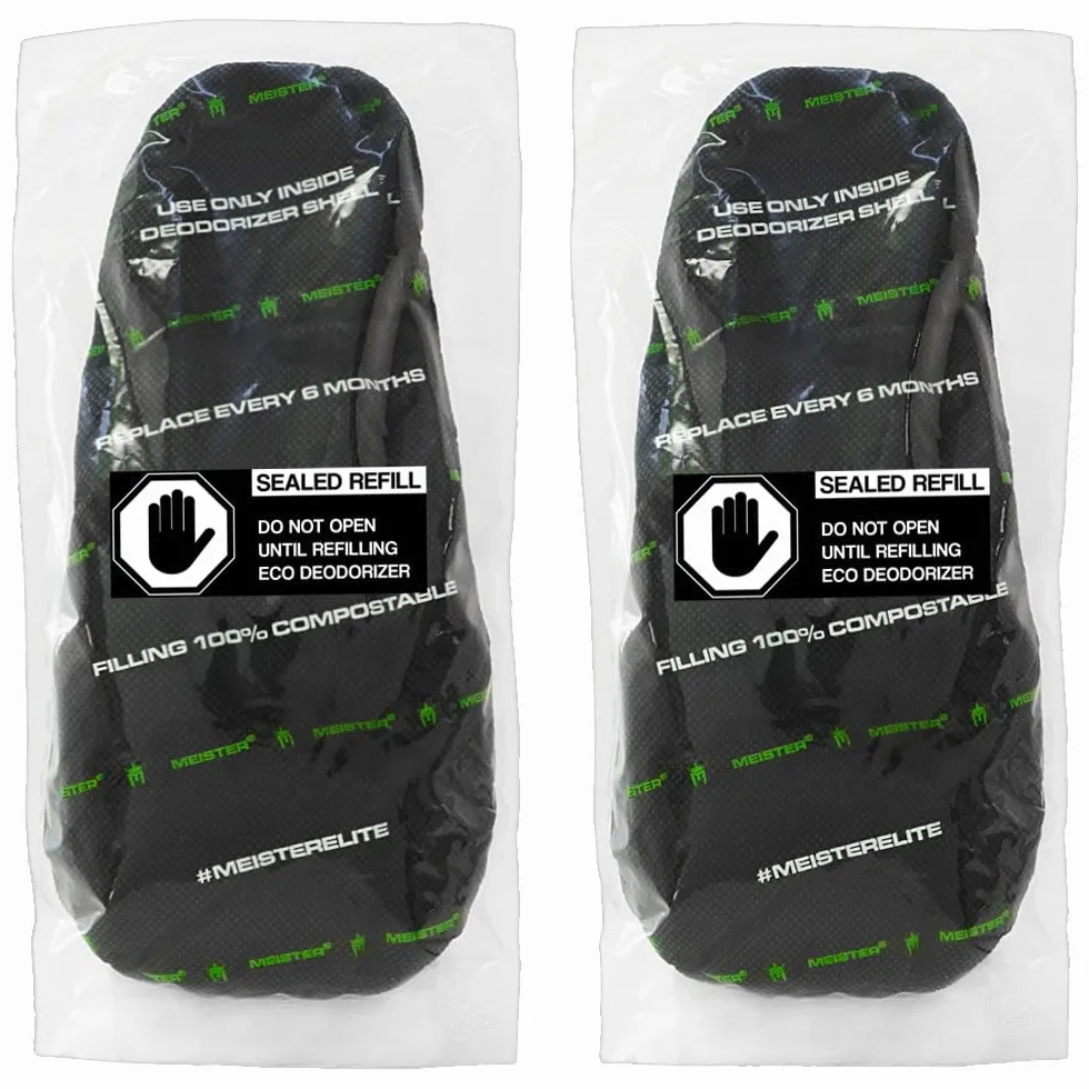 Meister Lot de 2 recharges (1 an d'approvisionnement) désodorisant écologique Shoe & Glove – Puissant, absorbe Les odeurs, Laisse Un Parfum Frais