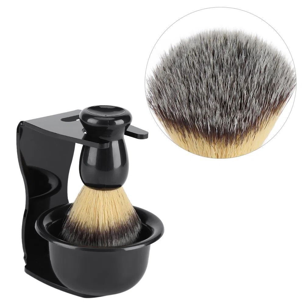 MAGT Kit Blaireau Rasage Homme, 3 En 1 Blaireau Rasage Avec Bol À Savon Et Support De Rasage, Kit De Brosse Barbe Homme Professionnel