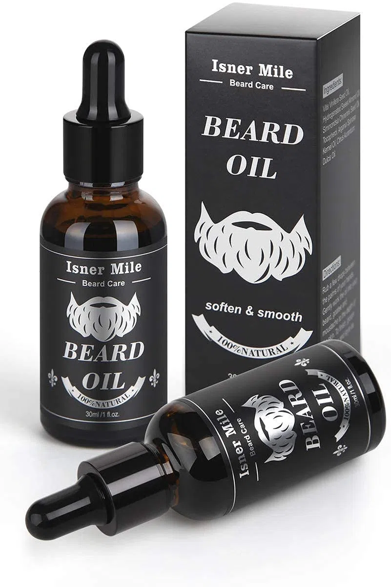 Huile à Barbe Ricin Barbe Originale Paquet De 2 Pour Hommes Soin De Barbe, Idéal Pour La Croissance, Adoucir, Hydrater, Renforcer et Entretien - 100% D'Ingrédients Naturels Purs 1