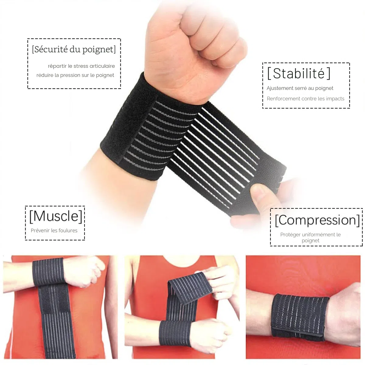 Ideal Swan Bande Contention, 4 Pièces Bande Compression Manchon Compression Mollet Bandage Autoadhésif, Bande Compressive Manchon de Compression Genoux Genouillère réglable avec compression