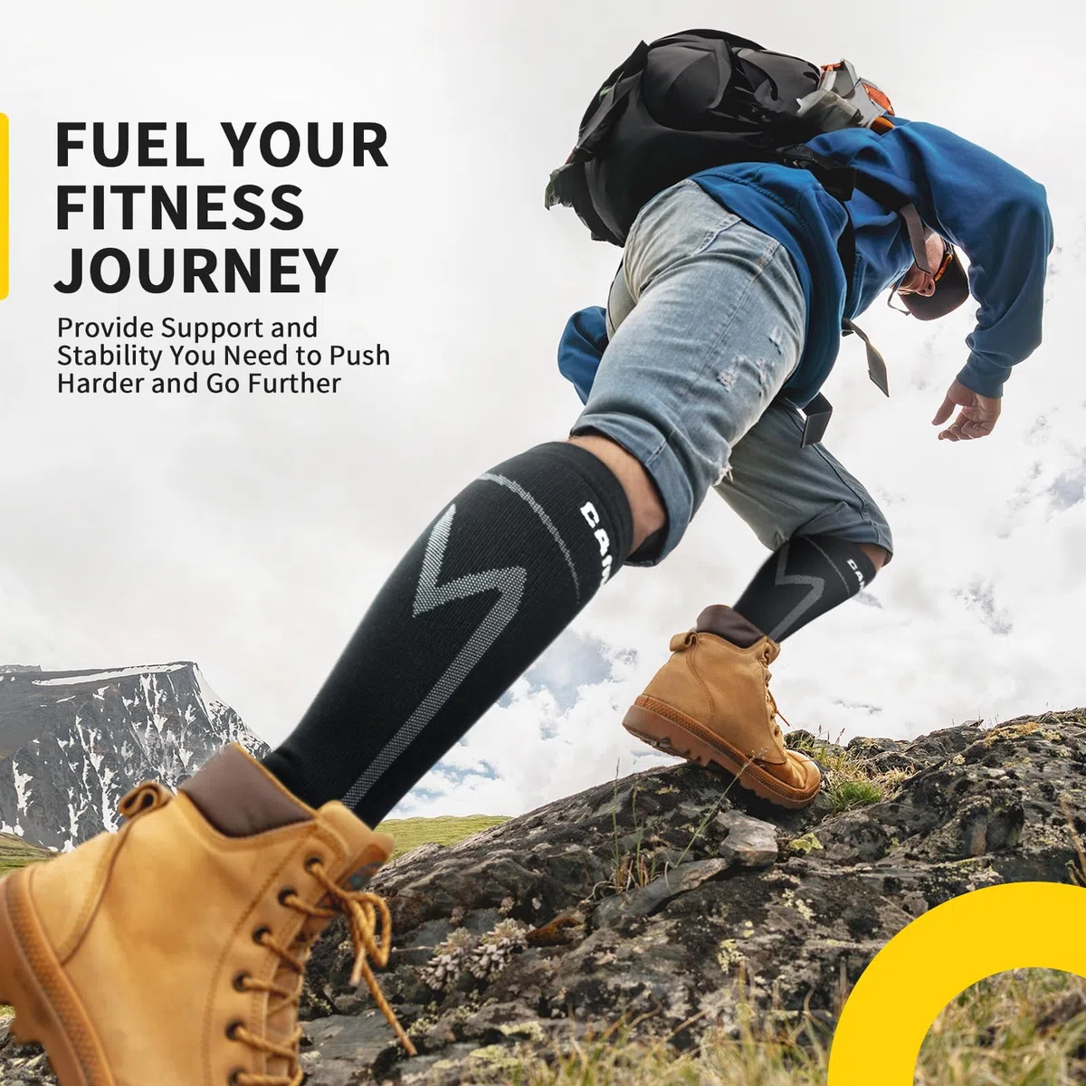 CAMBIVO Bas de Contention Femme Homme 2 Paires, Chaussettes de Contention 20-30mmHg, Chaussettes de Compression Classe 2, Compression Socks pour Circulation Sanguine, Voyage Avion, Sport, Running, Gym