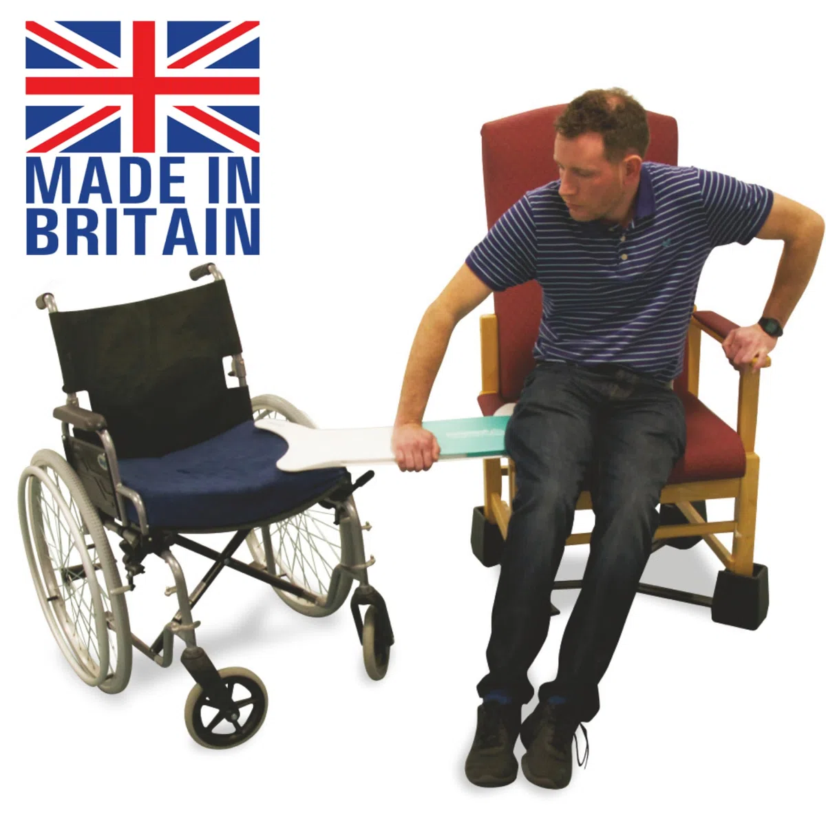 Buckingham Planche de transfert Glideboard pour fauteuil roulant - Accessoires pour fauteuil roulant - Aide à la mobilité pour personnes âgées et handicapées - Aide à la mobilité pour la maison, le