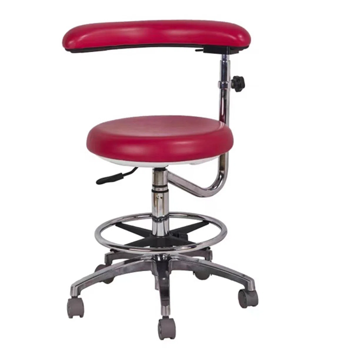 Fauteuil Dentaire Réglable avec Support Lombaire pour Dessin, Ordinateur, Hôpital, Clinique, Hygiène Dentaire, Maison,Rouge