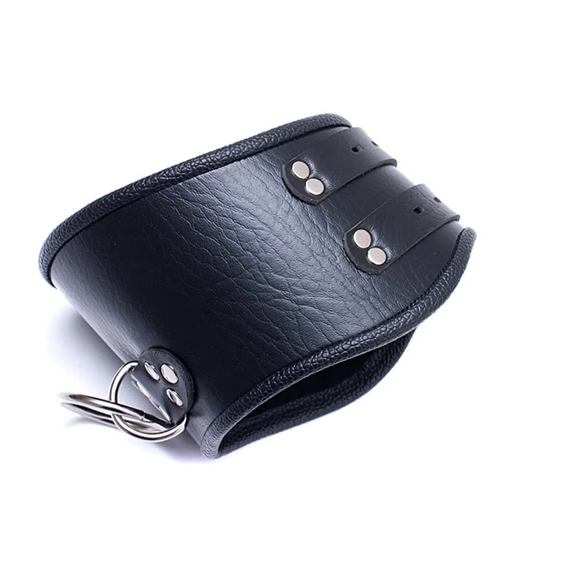 Collier ras du cou réglable en cuir avec double ceinture