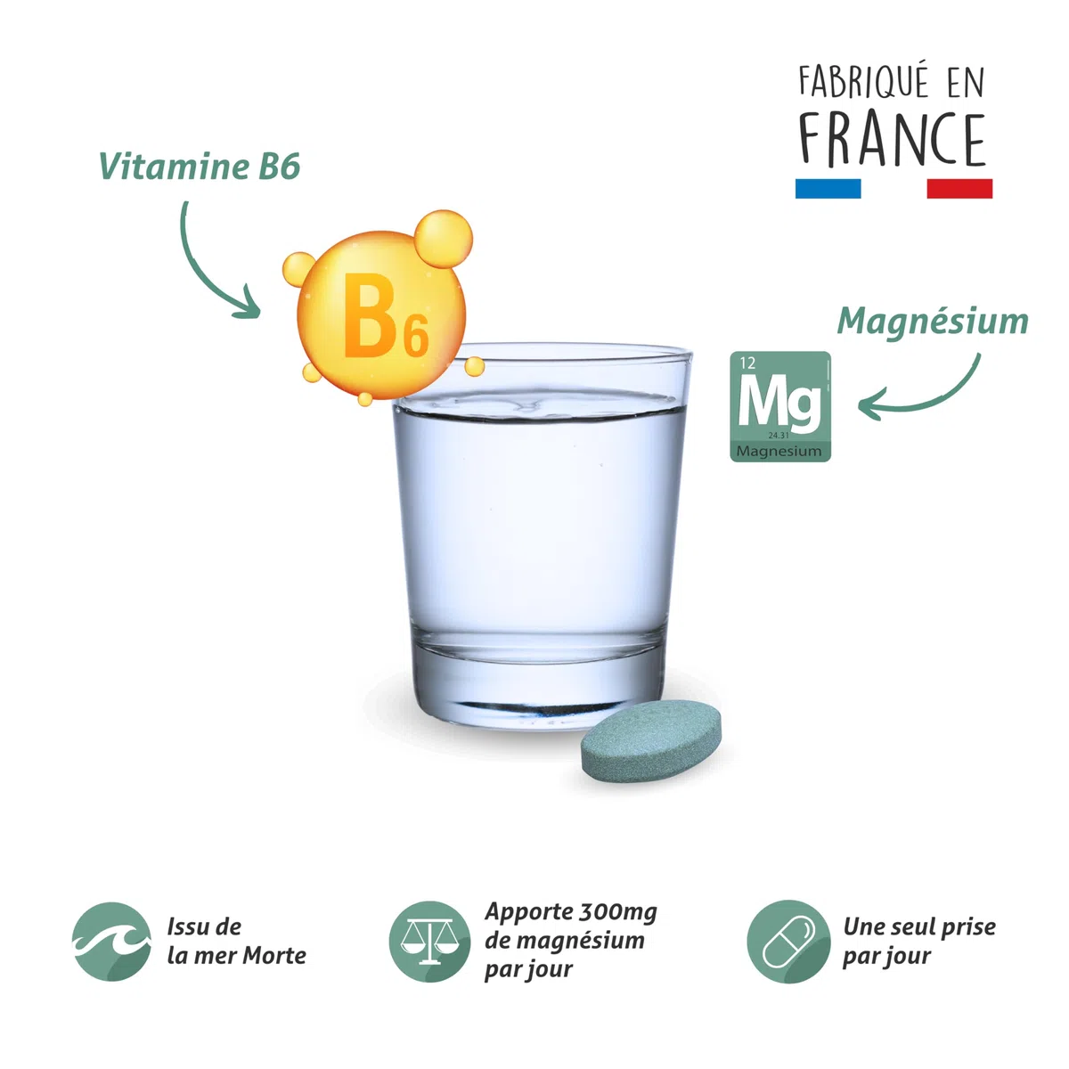 BLANCHE BRESSON - Magnésium Marin 300 mg renforcé en Vitamine B6 - Contre la Fatigue et le Stress, Relaxation, Energie, Détente - Origine Marine - 90 Gélules - Cure de 90 jours - Fabriqué en France