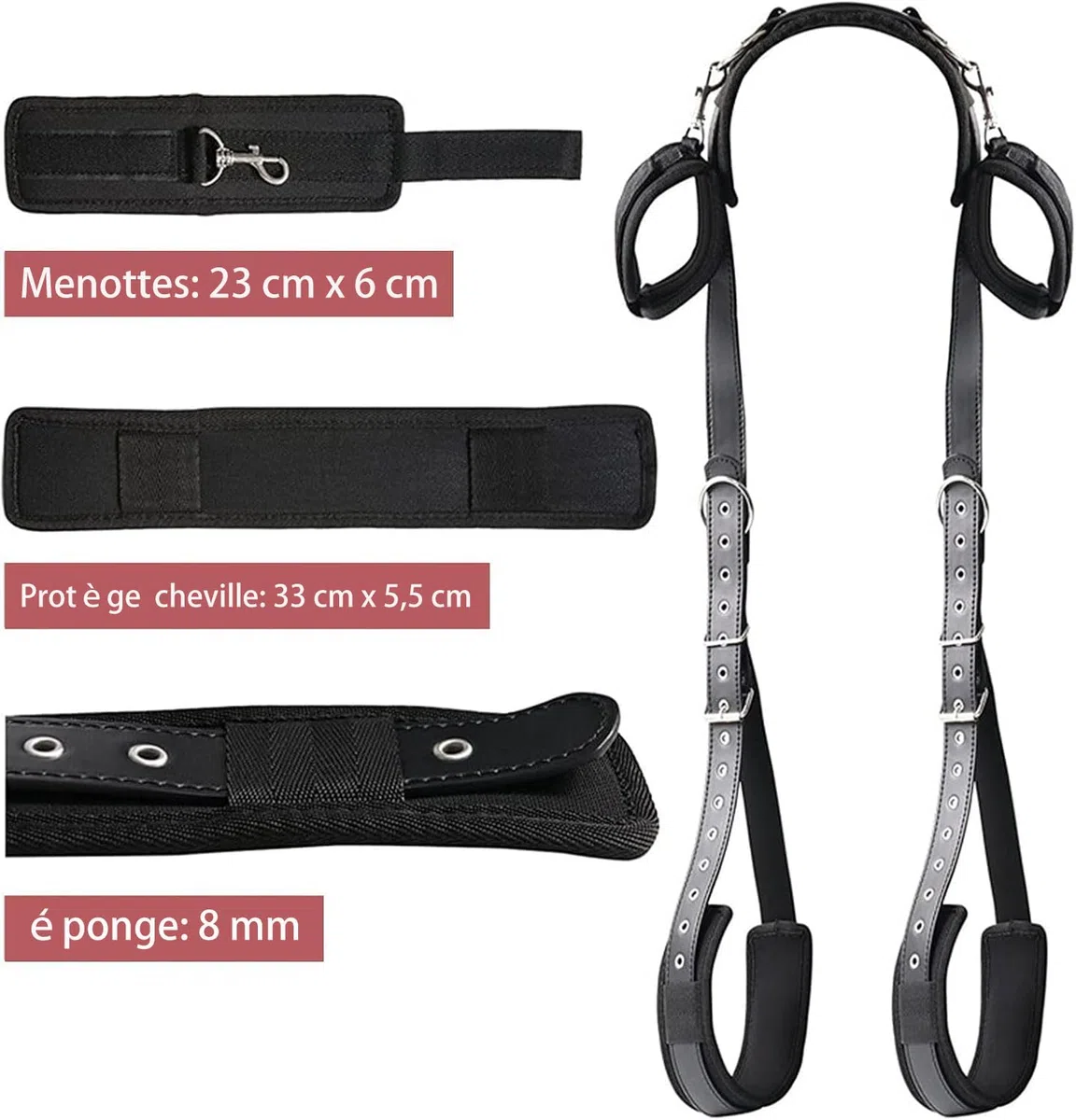Sex Toýs Femme BDSM Set - Sextoyse Couple & Homme Plaisir avec Adulte Menottes Sex Toyspour Pour Couple Ensemble Boucles Réglables Pour Les Jambes SM Kits de Bondage Menotte Femme Sexy érotique Toy