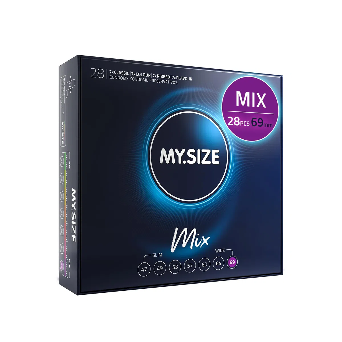 My.Size Mix préservatifs taille 7, 69 mm, grand pack, contenu 28 pièces