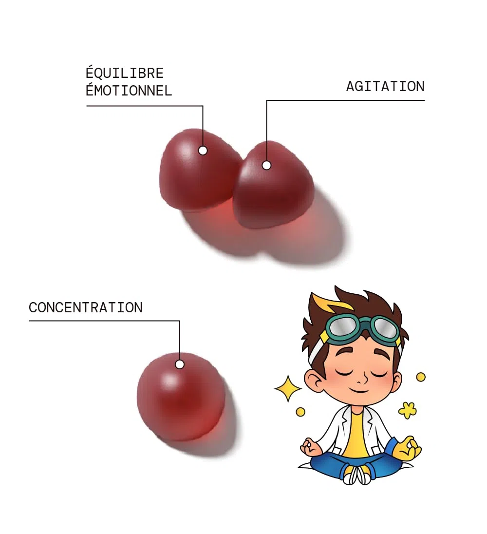 MIUMLAB - Gummies Safran Enfant Vitamine B6 – Équilibre Émotionnel & Concentration – Aide à Gérer Émotions & Agitation – Complément Alimentaire Enfant Sans Sucres – Goût Fraise validé Enfants – Dès 3
