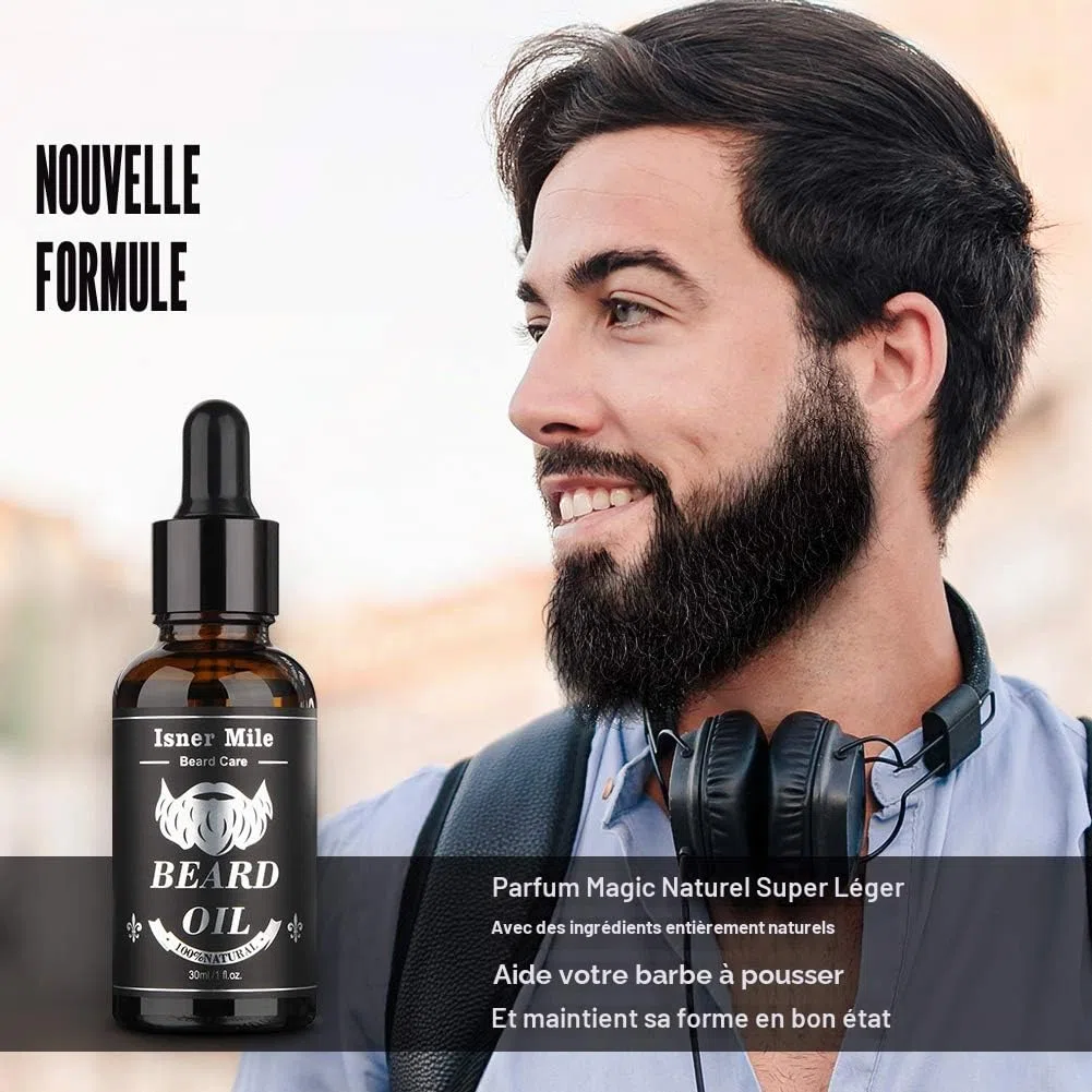 Huile à Barbe Ricin Barbe Originale Paquet De 2 Pour Hommes Soin De Barbe, Idéal Pour La Croissance, Adoucir, Hydrater, Renforcer et Entretien - 100% D'Ingrédients Naturels Purs 1