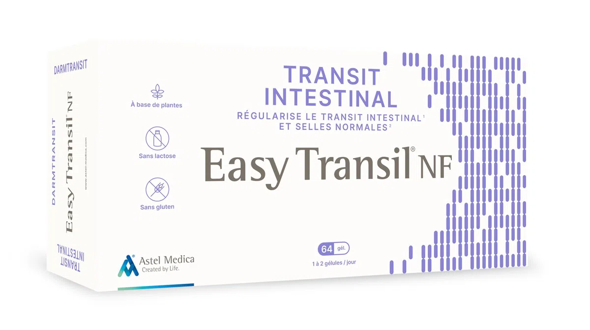 Easy Transil NF - Transit intestinal & Selles normales - Complément alimentaire - 32 et 64 gélules