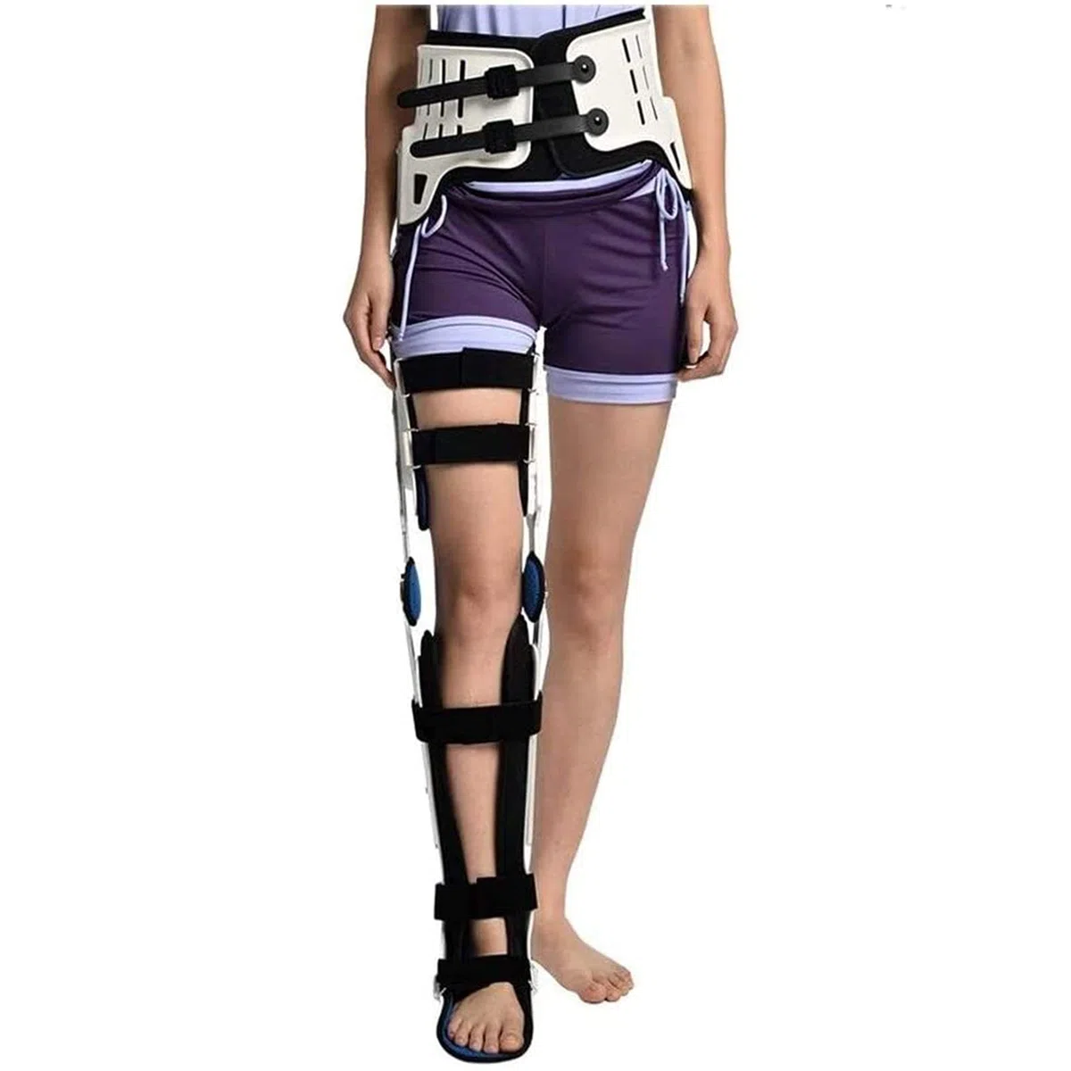 Attelle de Soutien du Genou, Fracture de la Jambe de l'orthèse du Pied de la Cheville du Genou de la Hanche, Marche de la Hanche fixée avec des Bottes de Marche