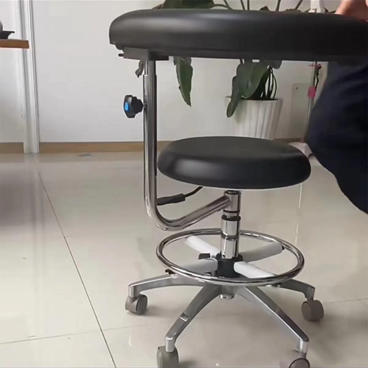 Fauteuil Dentaire Réglable avec Support Lombaire pour Dessin, Ordinateur, Hôpital, Clinique, Hygiène Dentaire, Maison,Rouge