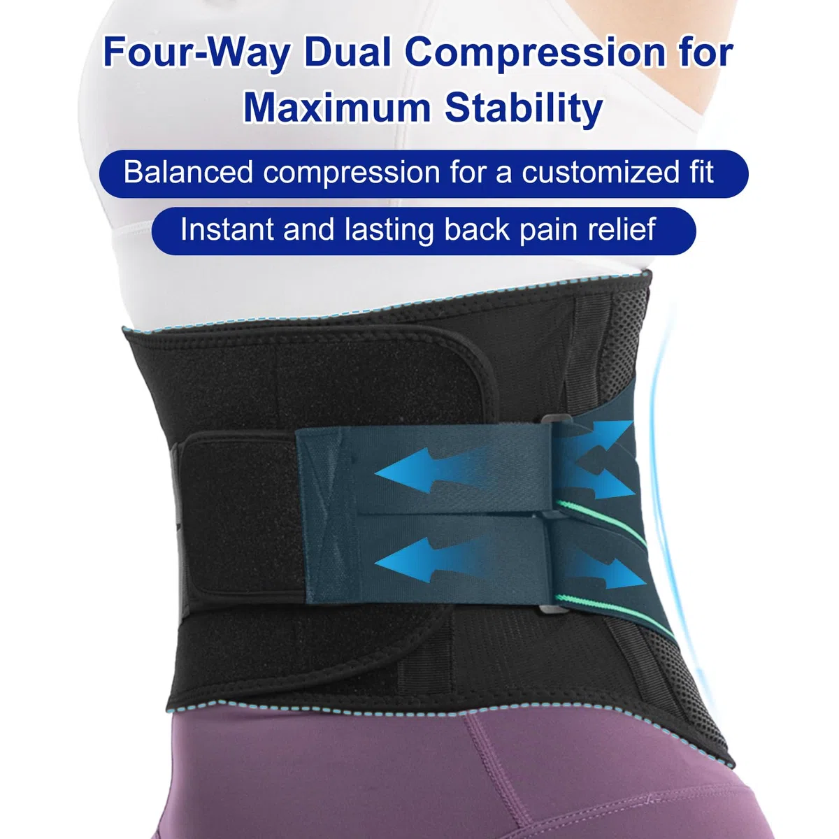 Ceinture Lombaire Homme Femme, Ceinture Dorsale de Soutien - Avec 6 Baleines de Soutien & Réglable, Confortable et Respirante - Ceinture pour le Dos pour Soulager les Maux de Dos (XL)