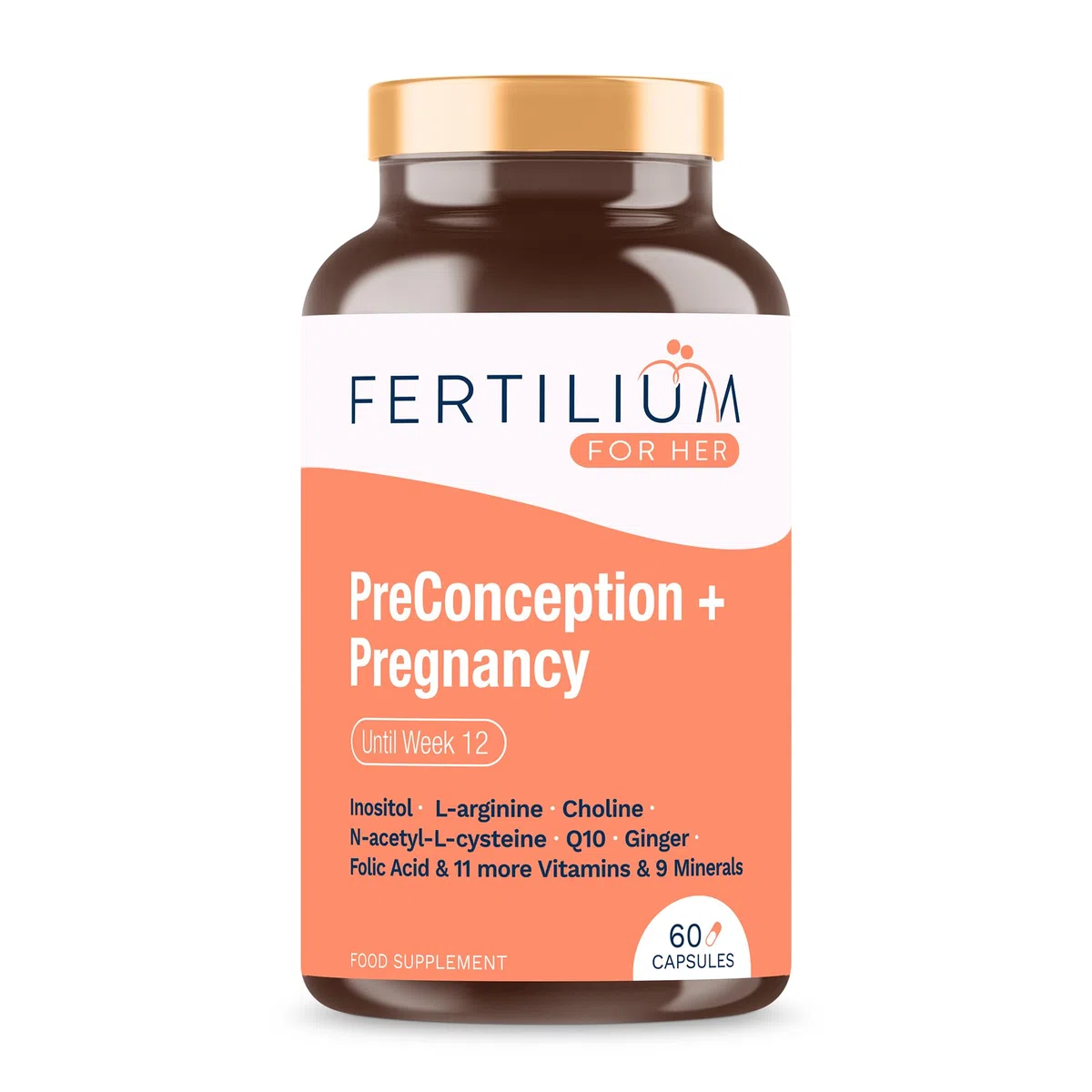 Vitamine Grossesse - Acide Folique + Inositol + Q10 - Femme Enceinte - 11 Vit + 9 Minéraux - Prenatal Vitamins - 60 Gélules