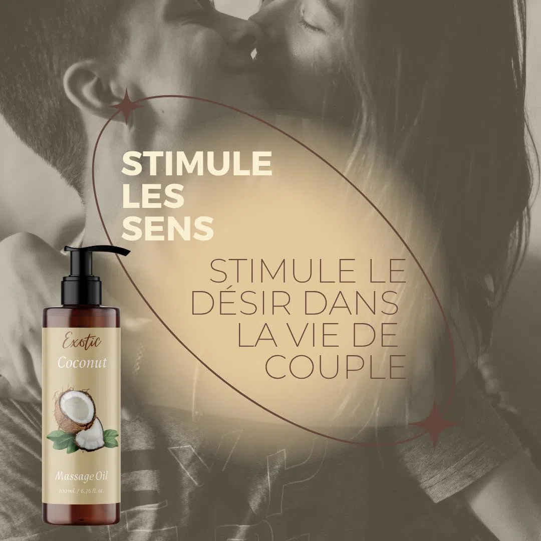 QKnatur - Huile de massage relaxante à la noix de COCO - 200ml - pour des massages corporels relaxants et revitalisants. Hydratant et nourrissant