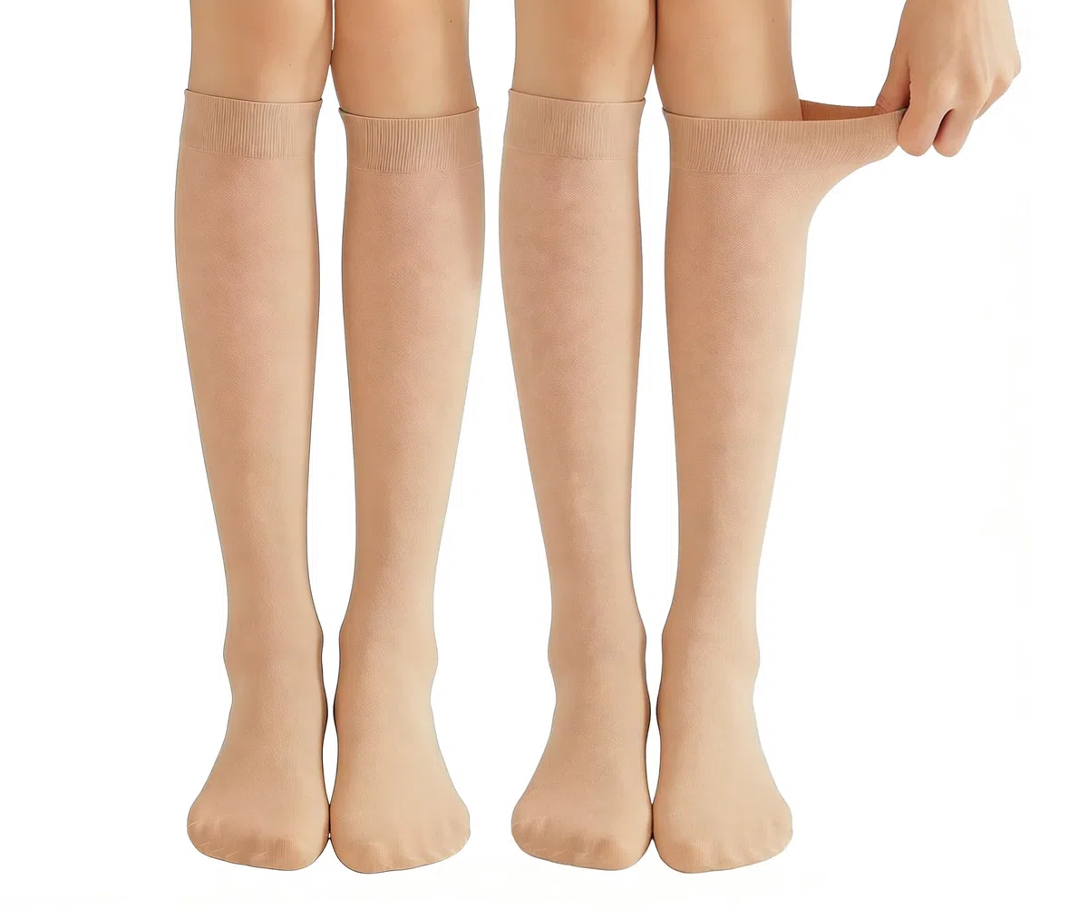 2 paires Bas de contention femme classe 2,Mi bas contention femme avion,Chaussette de contention classe 2,Orteils fermés compression socks,Soutien gradué,Pour varices soutien,œdèmes,vol