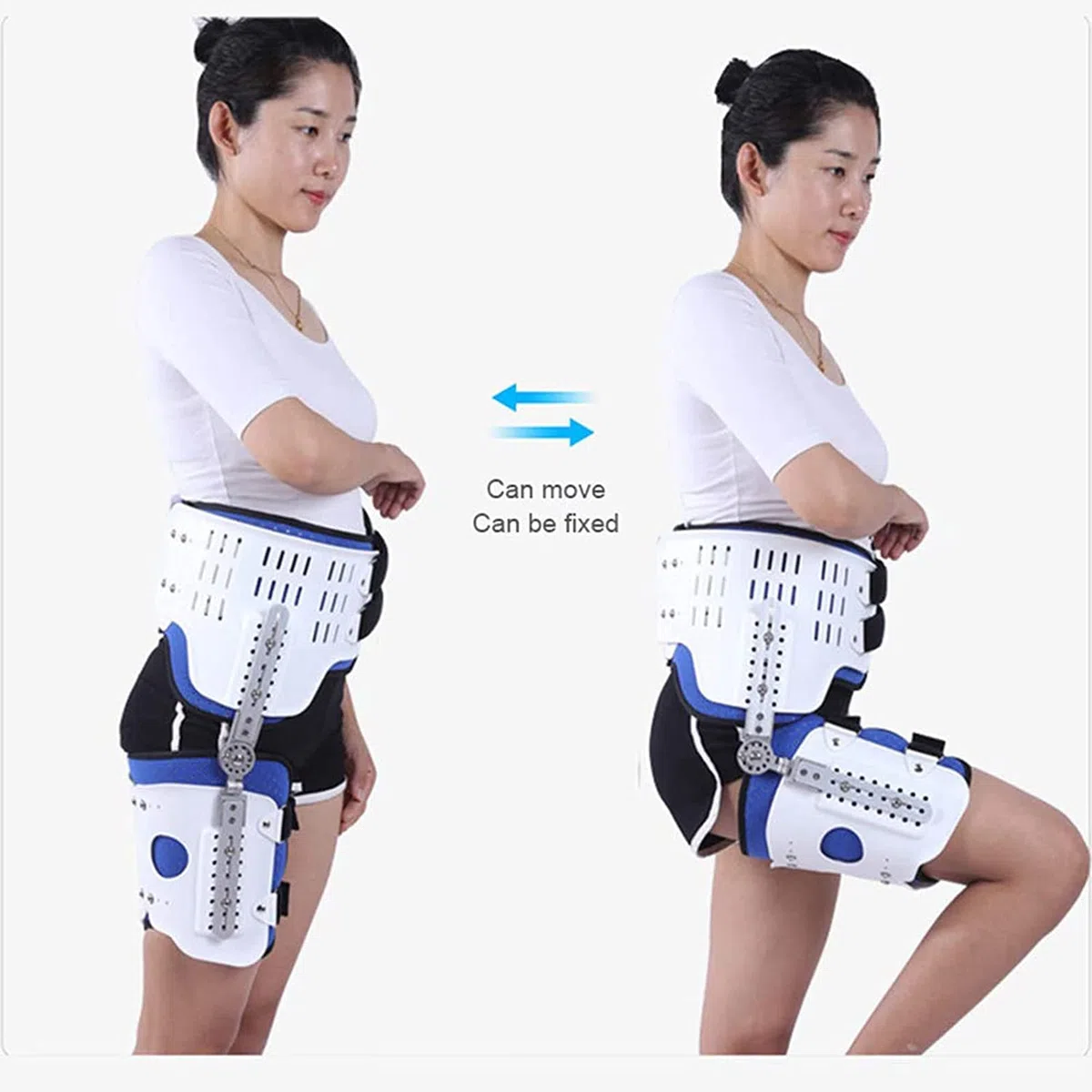 Genou Cheville Pied Orthèse Jambe Fracture, Genou Cheville Pied Orthèse Hanche Marche Fixe avec Bottes de Marche Attelle Stable Sûr, pour Fracture de la Jambe Paralysie du Membre Inférieur (Droit