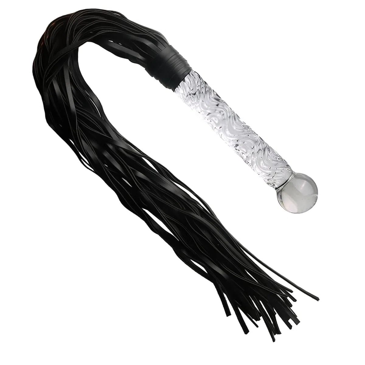 Gode ​​anal en verre BDSM avec long fouet, plug anal en verre, vagin, gode anal, jouet sexuel for couples hommes et femmes(Rot)